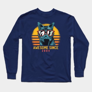 Retro Cool Cat Awesome Since 2004 // Awesome Cattitude Cat Lover Long Sleeve T-Shirt